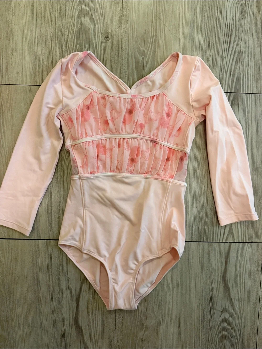 Bloch Girls' Pink Long-Sleeve Ballet Leotard